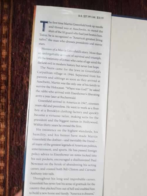 Measure of a Man by Martin Greenfield from Auschwitz survivor