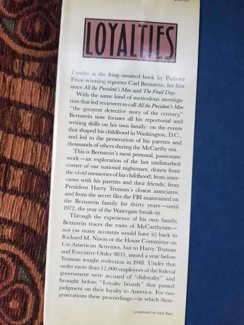 Loyalties, First Edition by Carl Bernstein