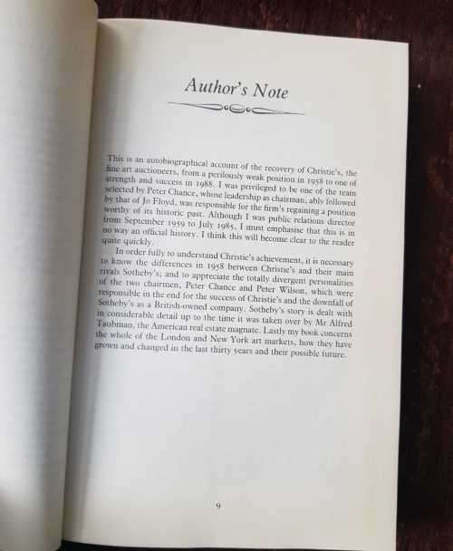 Inside Christies, First Edition by John Herbert