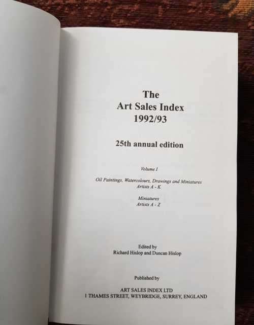 Art Sales Index, First Edition by Richard Hislop and Duncan Hislop, Sotheby's