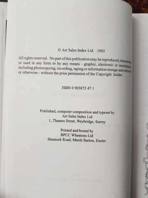 Art Sales Index, First Edition by Richard Hislop and Duncan Hislop, Sotheby's