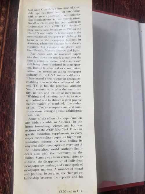 Goodbye Gutenberg, First Edition by Anthony Simpson