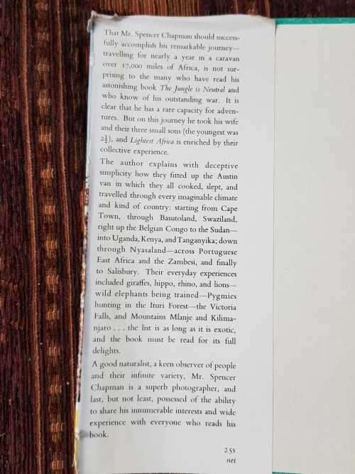 Lightest Africa, First Edition by F. Spencer Chapman,