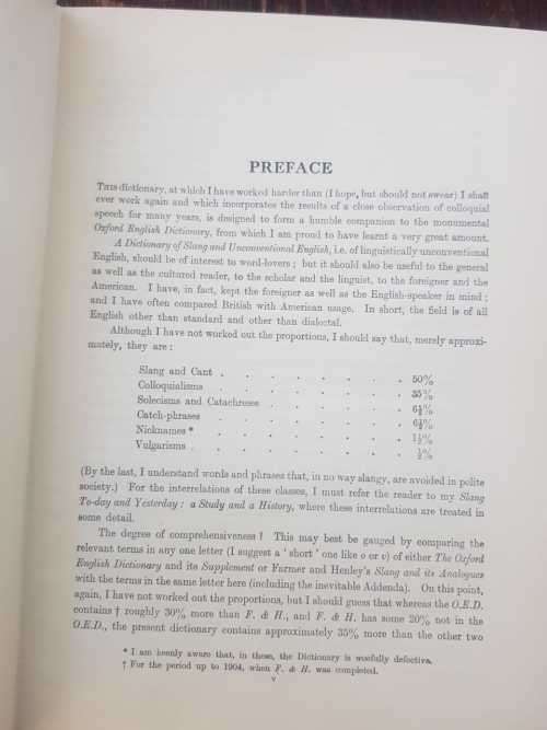 A Dictionary of Slang and unconventional English, First Edition by Eric Partridge