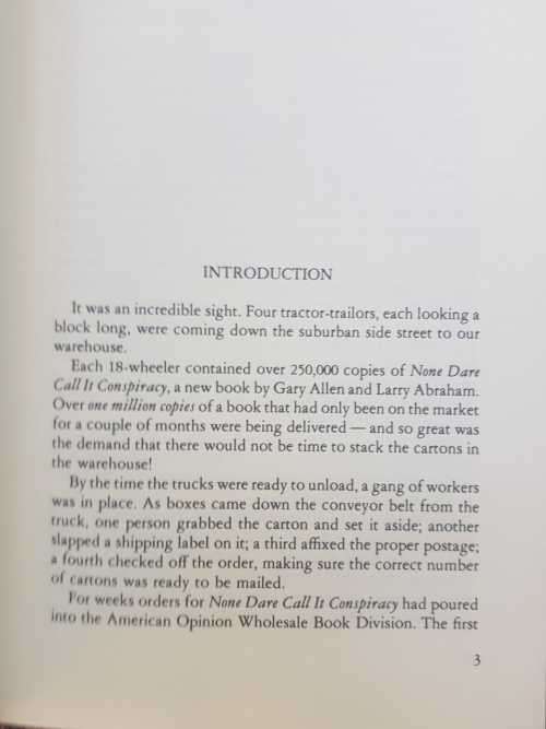 None Dare Call it Conspiracy, First Edition by Gary Allen