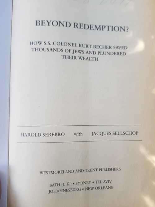 Beyond Redemption, First Edition by Harold Serebro with Jacques Sellscop