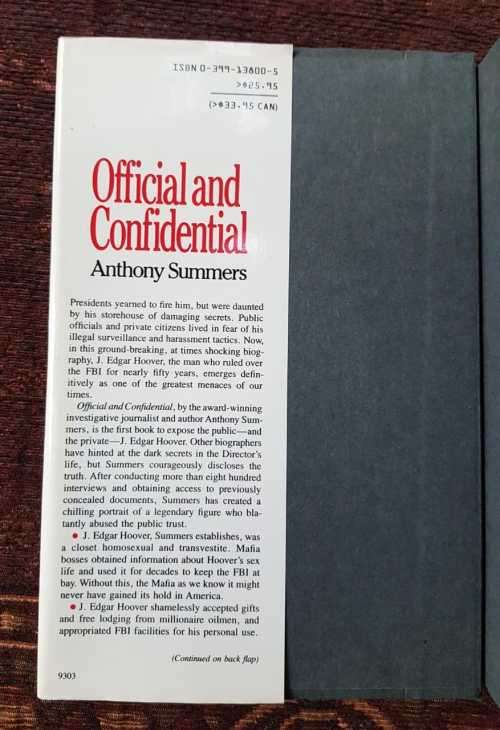 Official and Confidential, First Edition by Anthony Summers