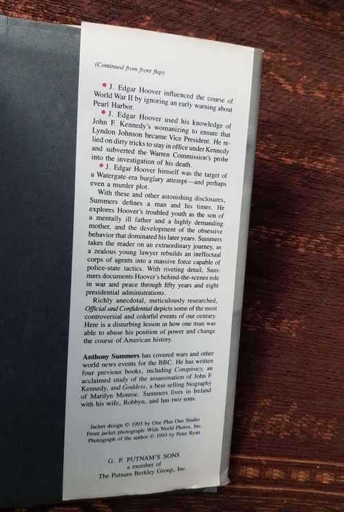 Official and Confidential, First Edition by Anthony Summers