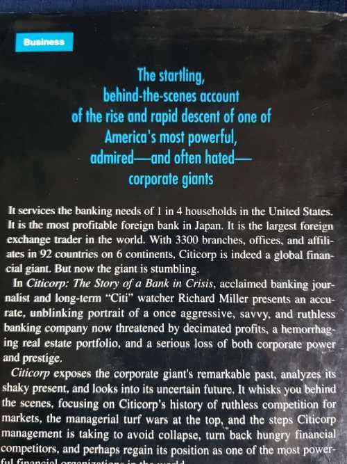 Citicorp, First Edition by Richard B. Miller