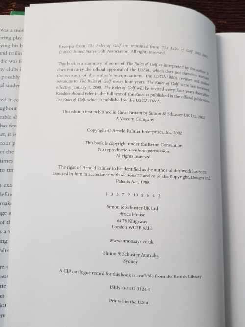 Playing by the Rules, First Edition by Arnold Palmer