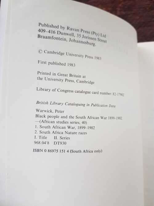 Black People and the South African War AND The Destruction of the Zulu Kingdom