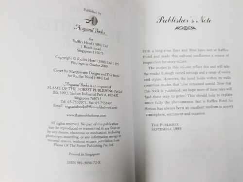 Fables from the Raffles Hotel Arcade, First Edition