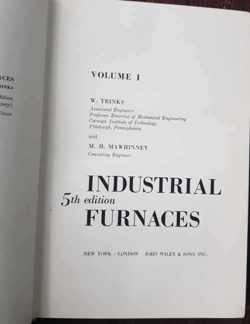 Industrial Furnaces, Vol 1 by   W. Trinks and M. H. Mawhinney
