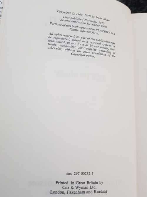 Rich Man, Poor Man, First Edition by Irwin Shaw.  Rare book !
