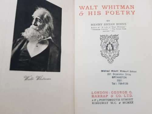 Rubaiyat of Omar Khayyam AND Walt Whitman and his poetry