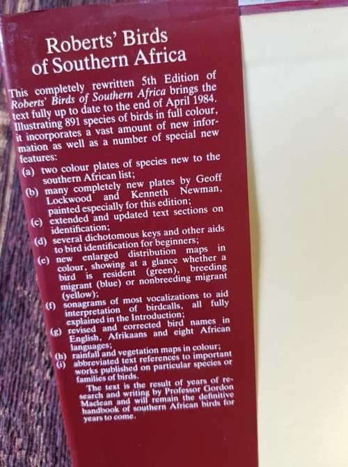 Roberts Birds of Southern Africa First Edition by Gordon Lindsay Maclean.
