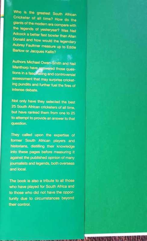 Cricket, The 25 Greatest South African , First Edition