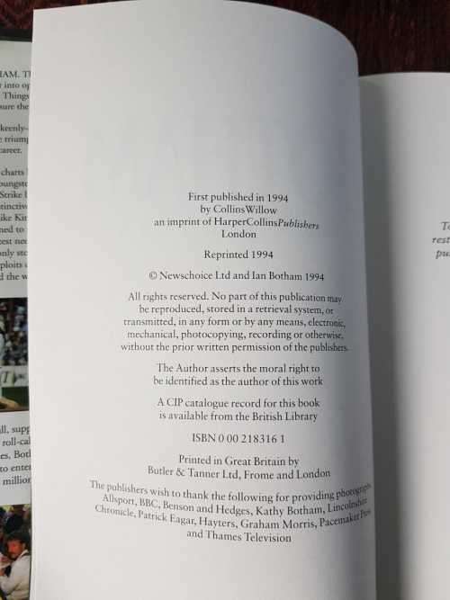 Botham, First Edition - Autobiography