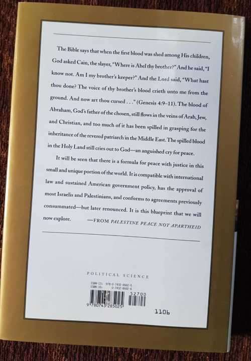Jimmy Carter, Palestine, Peace not Apartheid, First Edition