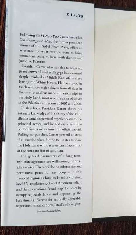 Jimmy Carter, Palestine, Peace not Apartheid, First Edition