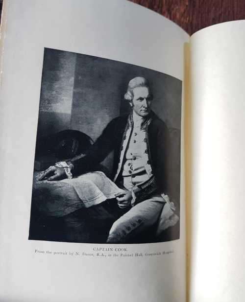 The Life of Captain James Cook including framed Boston Tea Party vintage print and 1911   second edi