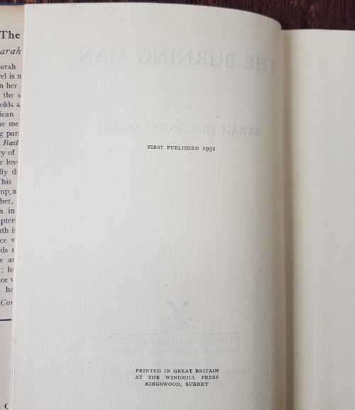 Sarah Gertrude Millin, First Edition. Sarah Gertrude Millin, The Burning Man