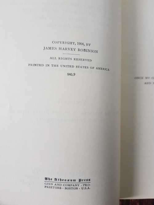 Readings in European History by James Harvey Robinson 1904