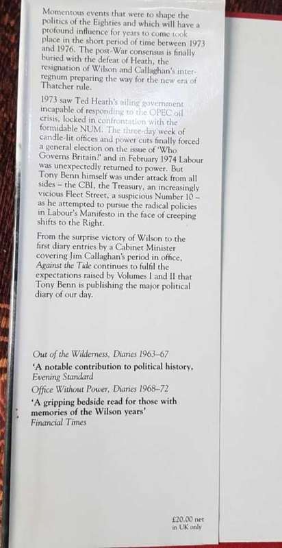 Tony Benn, Against the Tide 1973-76, Diaries, First Edition