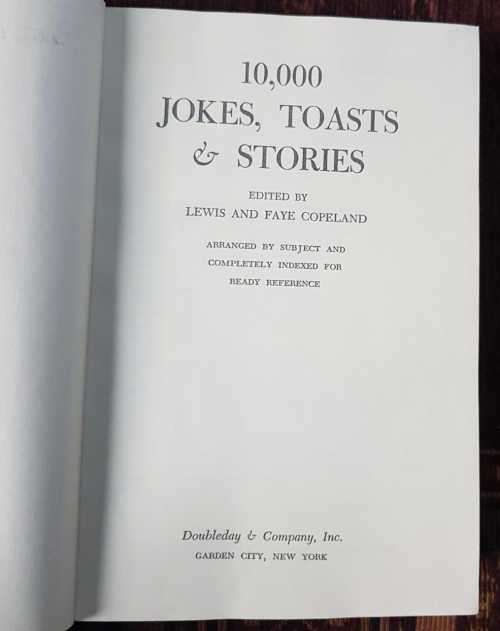 10 000 Jokes, Toasts & Stories, First Edition by Lewis and Faye Copeland
