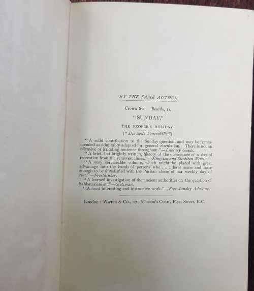 The Evolution of Man, First Edition. His religious systems, and ethics 1899, Watts & Co