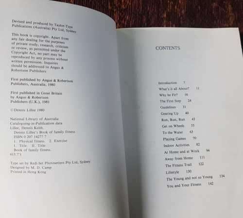 Dennis Lillees book of Family Fitness, RARE !