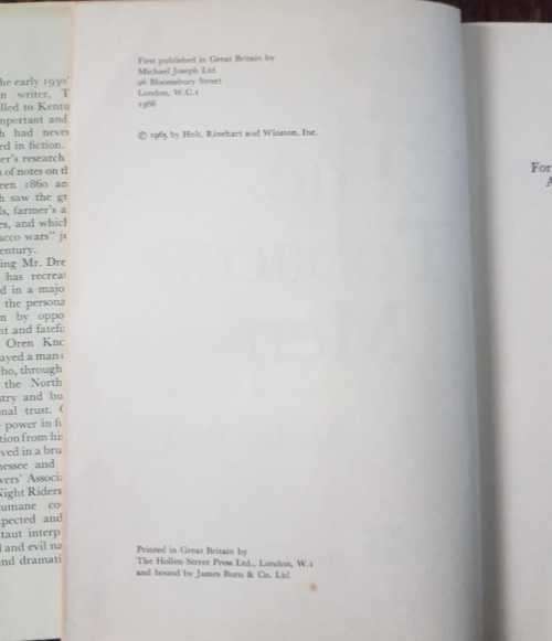 The Tobacco Men by Borden Deal, First Edition