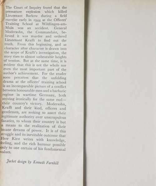 War, Officer Factory by Hans Helmut Kirst, First Edition 1962