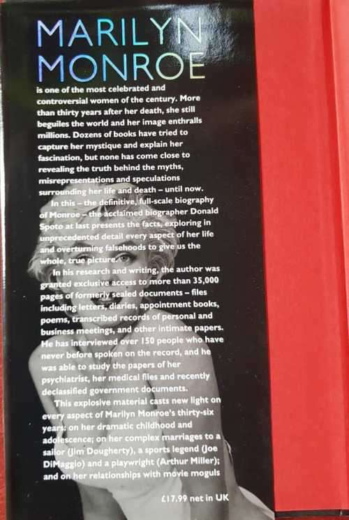 Marilyn Monroe, The biography by Donald Spoto, First Edition