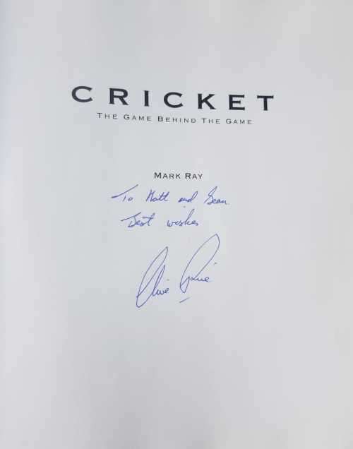 Cricket, Signed two signatures by Clive Rice and Hugh Page. The Game behind the Game