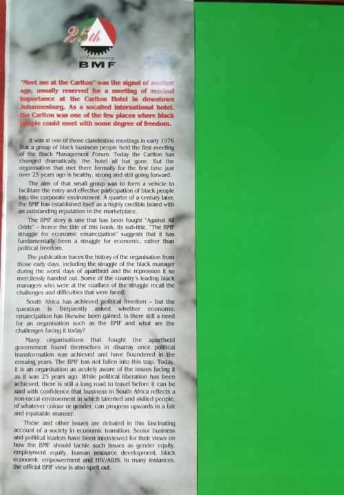 Black Management Forum, Against all Odds, developing managerial leadership.