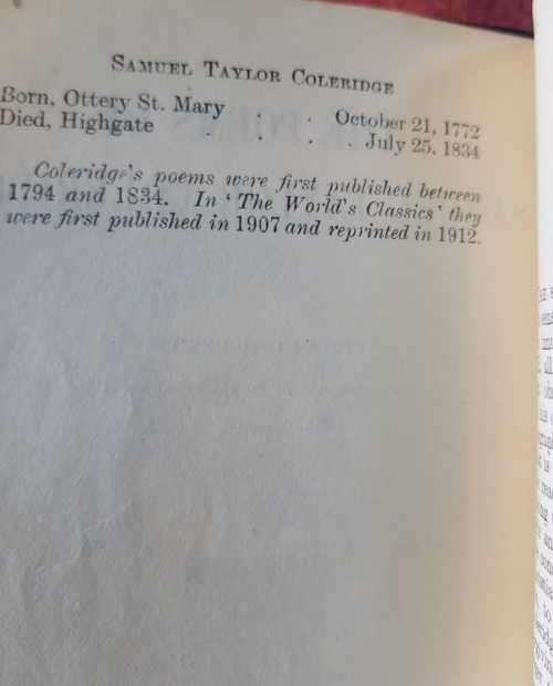 Golden Treasury of Songs and Lyrics 1900 AND Poems of Coleridge