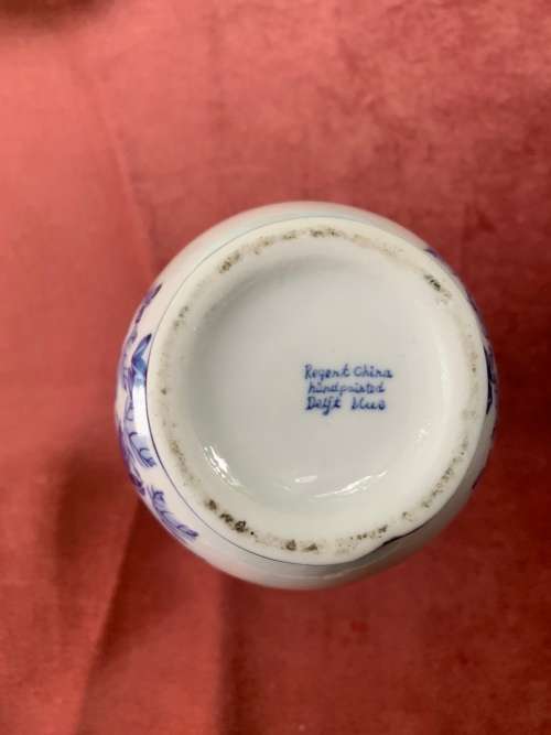 Delft Vintage Vase, Regent China, handpainted,  Delft blue