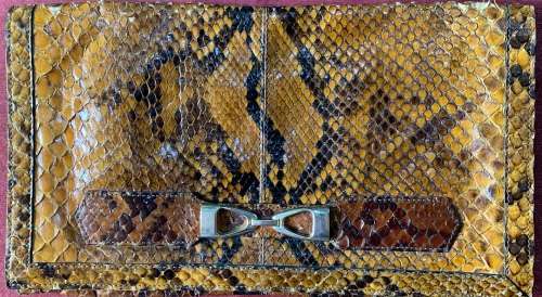 Vintage Snakeskin Envelope Clutch/Purse/Bag - Room for essentials