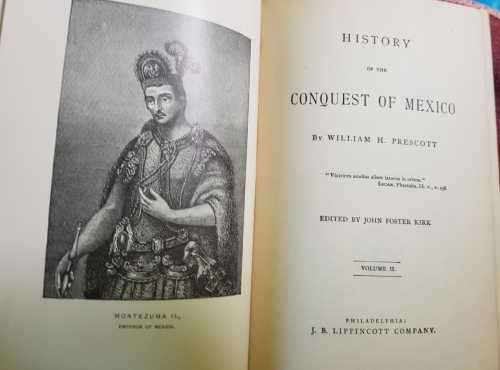 Rare ! Prescotts Conquest of Mexico (1873 First Edition) Vol I, II and III by John Poster Kirk