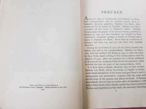 Pushkin and The Story of Tchaikovsky and Nadejda Von Meck, First Editions