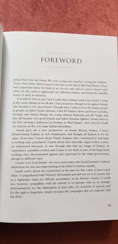 ISMAIL MEER A FORTUNATE MAN FIRST EDITION MANDELA FOREWORD