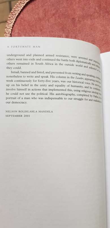 ISMAIL MEER A FORTUNATE MAN FIRST EDITION MANDELA FOREWORD