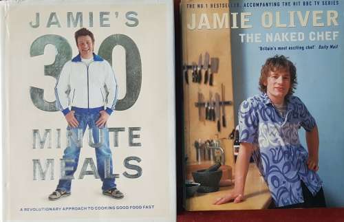 JAMIE OLIVER 2 BOOKS JAMIE'S 30 MIN MEALS & NAKED CHEF FIRST EDITIONS