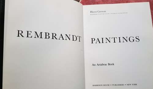FIRST EDITION REMBRANDT HORST GERSON 527 PAGES COFFEE TABLE BOOK