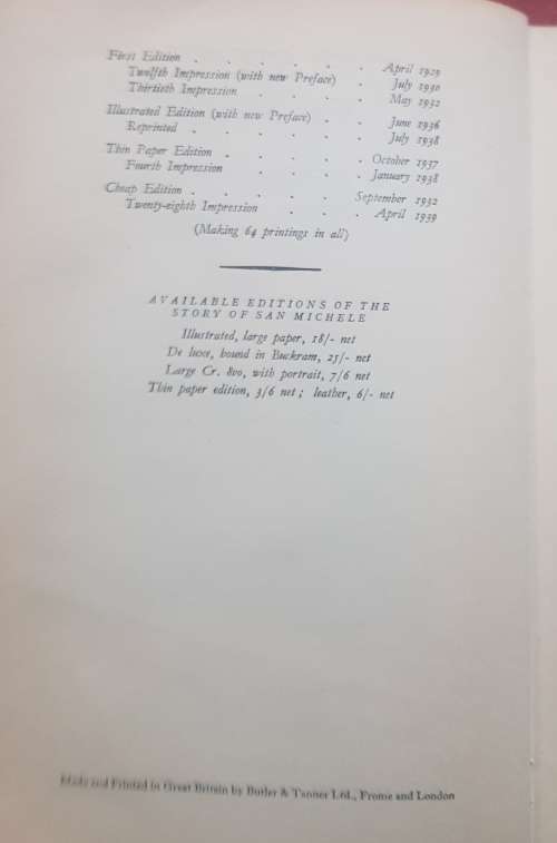 SAN MICHELLE  AXEL MUNTHE 1939
