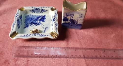 Vintage Delft Volendam Ashtray and cigarette holder
