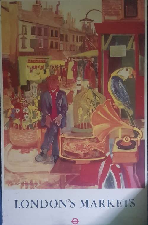 RARE Poster London's markets, by Ronald Glendening 1975