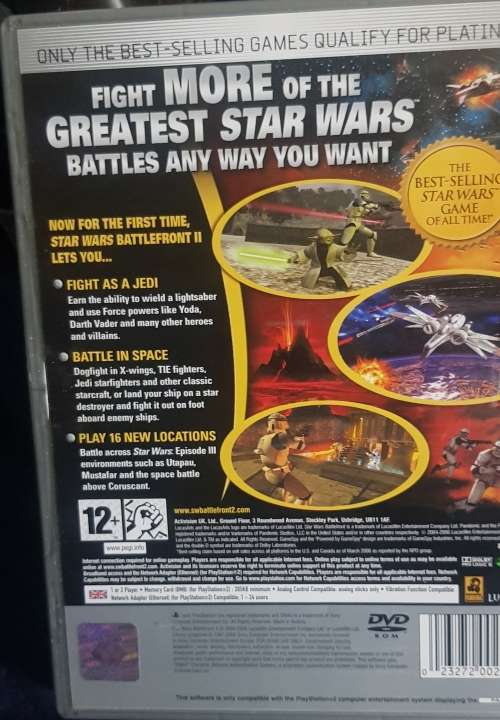 STAR WARS BATTLEFRONT  PS2 OFFICIAL LICENCED SONY PLAYSTATION 2 PS2