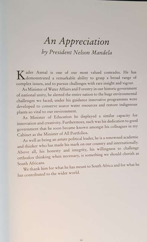 CYRIL'S CHOICES and KADER ASMAL POLITICS IN MY BLOOD
